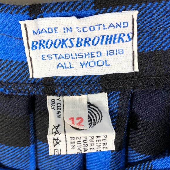 Vintage BROOKS BROTHERS Scotland 100% Wool Tartan Kilt Sz 12 (fits 4/6, s/m) - Picture 8 of 13